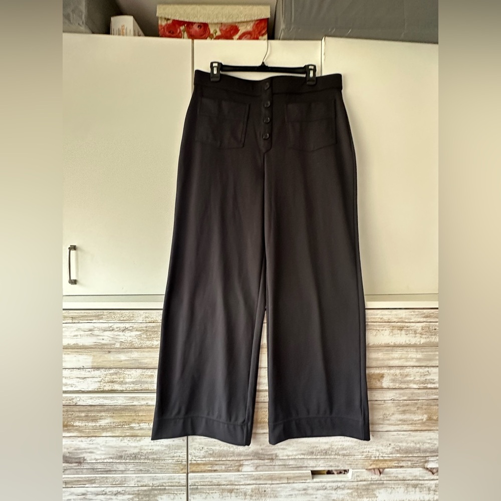 Halara Wide Leg Pants XL Petite Black Pull-On Stretch 34x28 NWOT